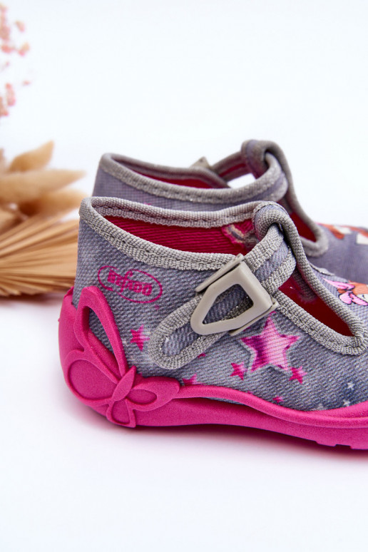 sandales chaussons Befado 213P137 couleur gris-rose