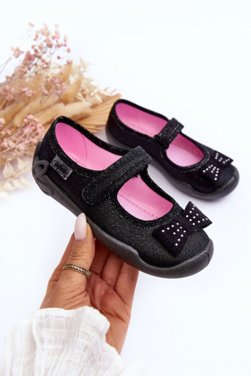 Chaussons/ballerines enfant avec rubans Befado 114X240 noir Chaussons/ballerines enfant avec rubans Befado 114X240 noir