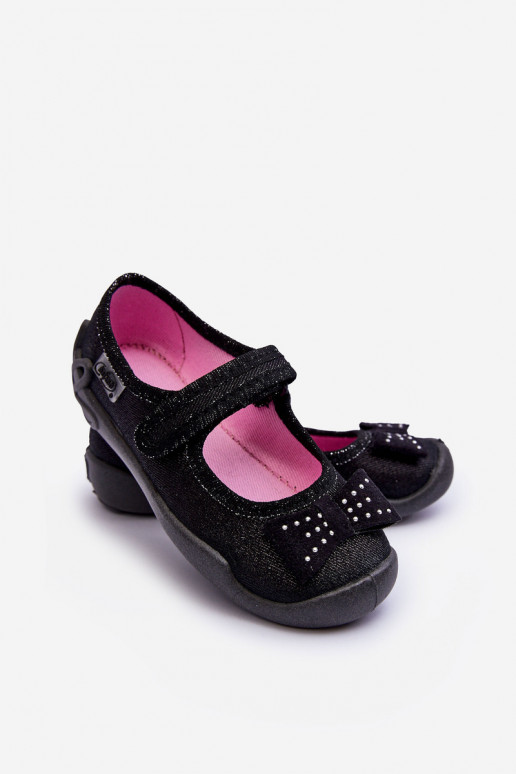 Chaussons/ballerines enfant avec rubans Befado 114X240 noir Chaussons/ballerines enfant avec rubans Befado 114X240 noir