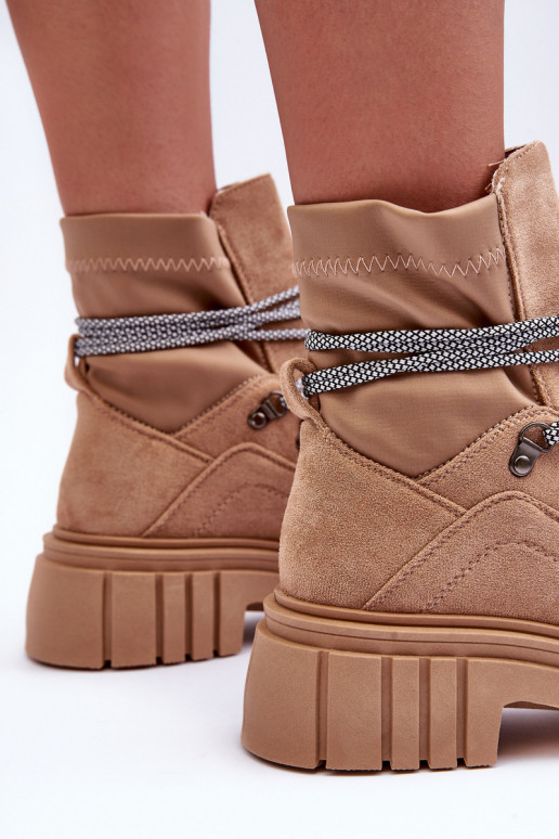 Chaussures en daim à lacets beige Acorn