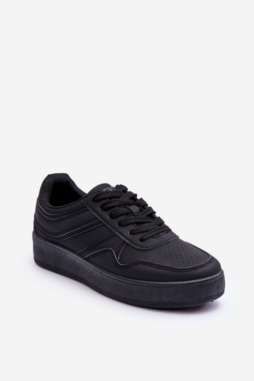 chaussures de sport avec plateforme de couleur noire Pudina