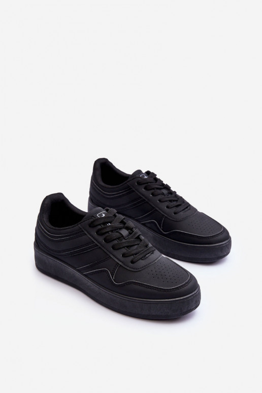 chaussures de sport avec plateforme de couleur noire Pudina