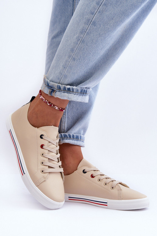 chaussures de sport beiges Mossaia