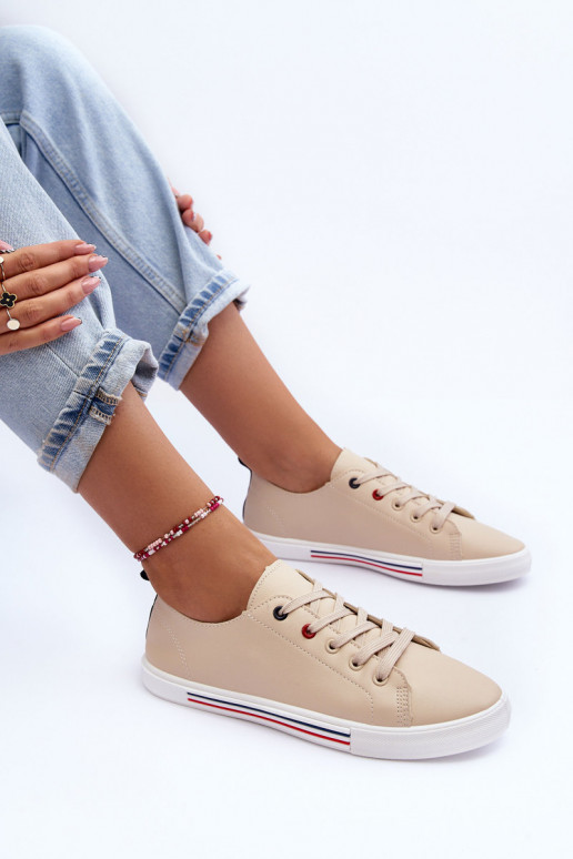 chaussures de sport beiges Mossaia