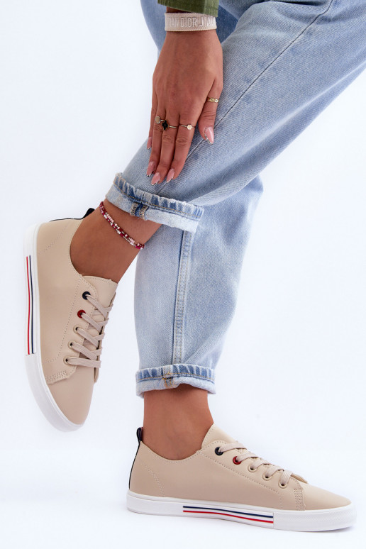chaussures de sport beiges Mossaia