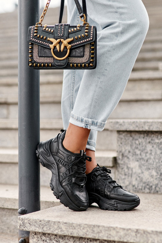 Chaussures de sport pour femmes, baskets couleur noire Toderus