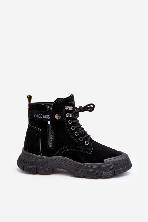 réchauffées de bottes en daim pour femmes de couleur noire Jailina