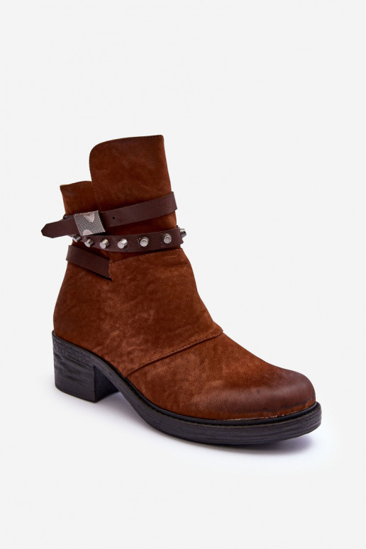 Bottines chauffantes à talons de couleur marron Effie Bottines chauffantes à talons de couleur marron Effie