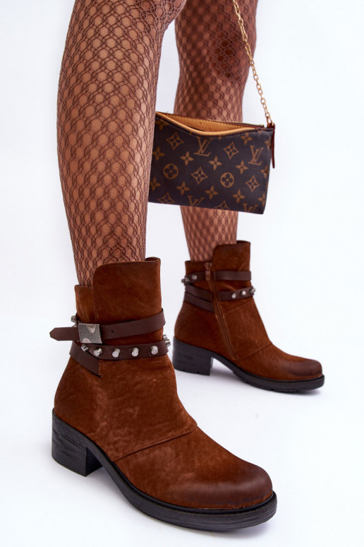 Bottines chauffantes à talons de couleur marron Effie Bottines chauffantes à talons de couleur marron Effie