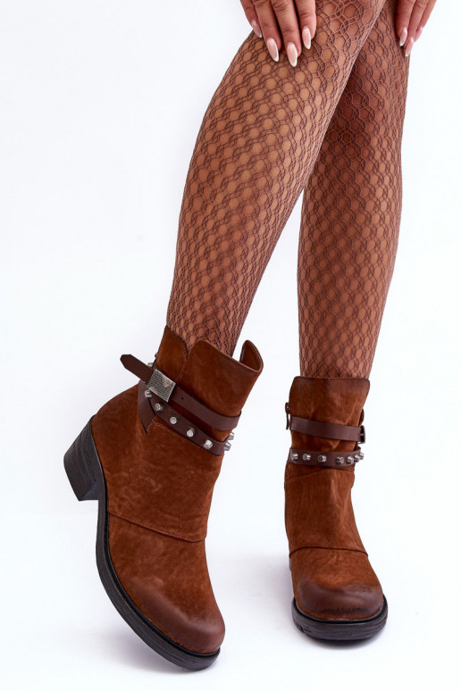 Bottines chauffantes à talons de couleur marron Effie Bottines chauffantes à talons de couleur marron Effie