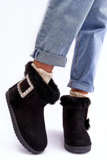 bottes de neige chauffées avec boucles de couleur noire Dulca 2