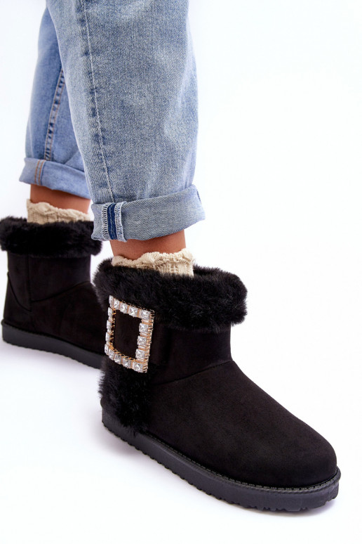 bottes de neige chauffées avec boucles de couleur noire Dulca bottes de neige chauffées avec boucles de couleur noire Dulca