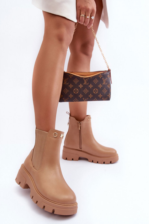 Bottines femme en cuir naturel avec de beaux détails beige Lobb Bottines femme en cuir naturel avec de beaux détails beige Lobb