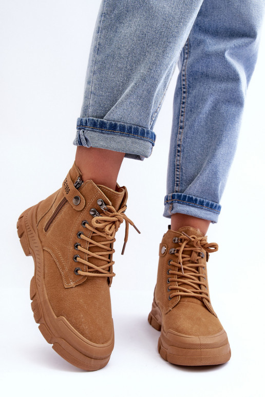 réchauffées en daim Bottines femme couleur marron Jailina