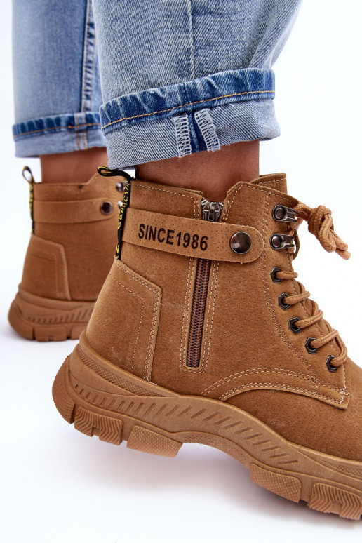 réchauffées en daim Bottines femme couleur marron Jailina