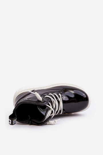 Bottines réchauffées effet vernis pour enfants Big Star MM374147 couleur noir 2