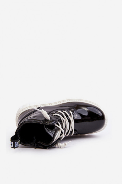 Bottines réchauffées effet vernis pour enfants Big Star MM374147 couleur noir
