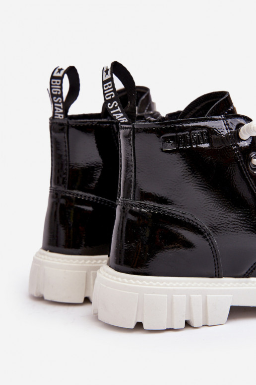 Bottines réchauffées effet vernis pour enfants Big Star MM374147 couleur noir