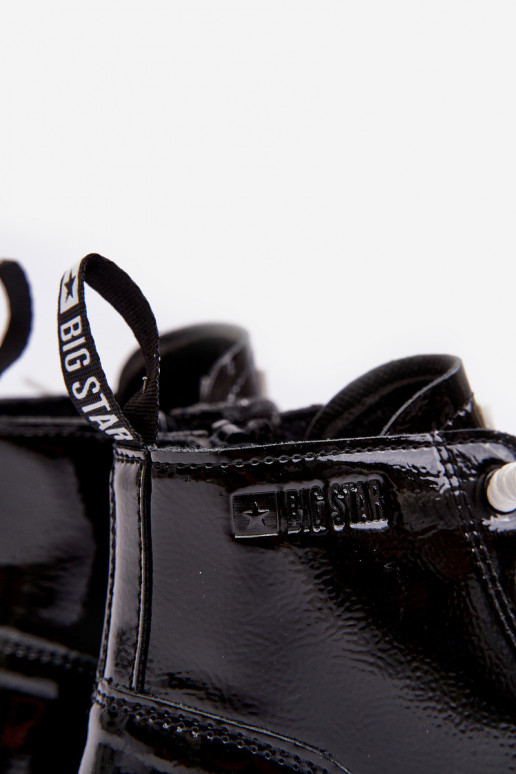Bottines réchauffées effet vernis pour enfants Big Star MM374147 couleur noir