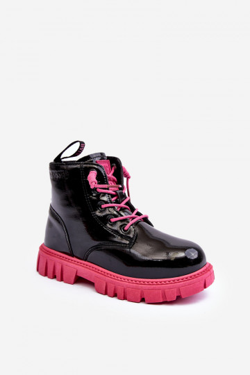 Bottines chauffantes effet vernis Enfant Big Star MM374148 Noir et rose