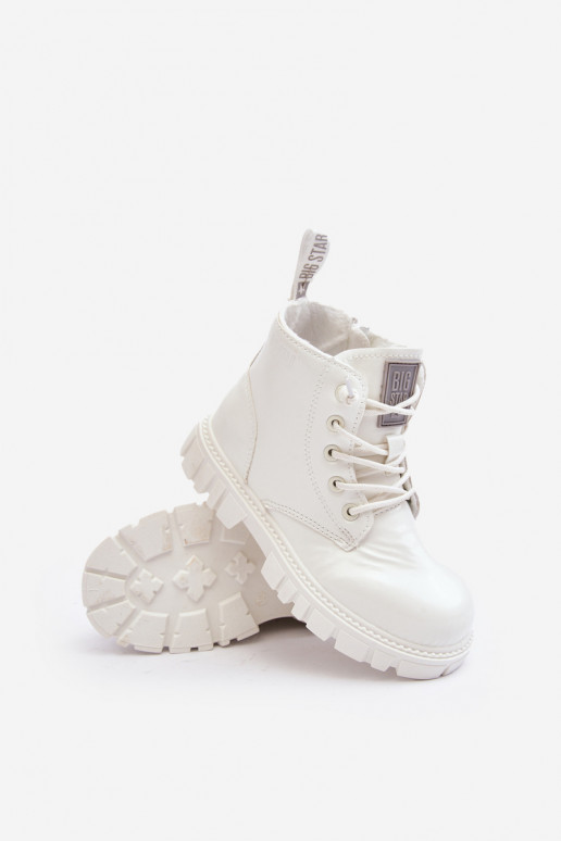 Bottines réchauffées effet vernis pour enfants Big Star MM374142 couleur blanc
