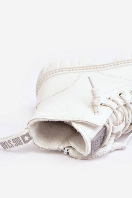 Bottines réchauffées effet vernis pour enfants Big Star MM374142 couleur blanc
