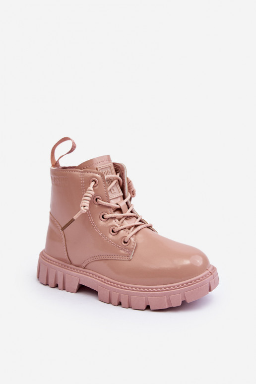 Bottines réchauffées effet vernis pour enfants Big Star MM374144 couleur rose Bottines réchauffées effet vernis pour enfants Big Star MM374144 couleur rose