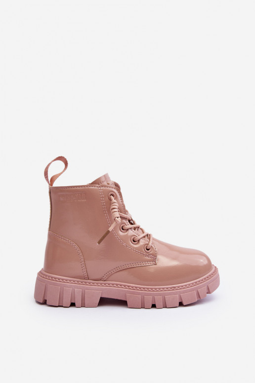 Bottines réchauffées effet vernis pour enfants Big Star MM374144 couleur rose Bottines réchauffées effet vernis pour enfants Big Star MM374144 couleur rose