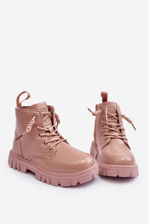 Bottines réchauffées effet vernis pour enfants Big Star MM374144 couleur rose Bottines réchauffées effet vernis pour enfants Big Star MM374144 couleur rose