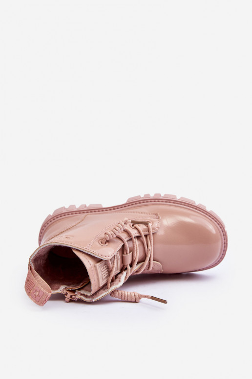Bottines réchauffées effet vernis pour enfants Big Star MM374144 couleur rose Bottines réchauffées effet vernis pour enfants Big Star MM374144 couleur rose