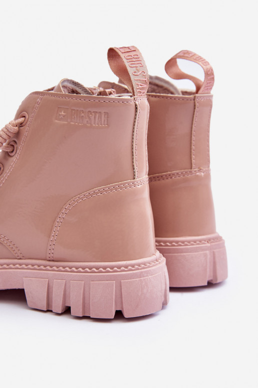 Bottines réchauffées effet vernis pour enfants Big Star MM374144 couleur rose Bottines réchauffées effet vernis pour enfants Big Star MM374144 couleur rose