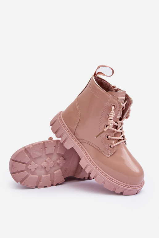 Bottines réchauffées effet vernis pour enfants Big Star MM374144 couleur rose Bottines réchauffées effet vernis pour enfants Big Star MM374144 couleur rose