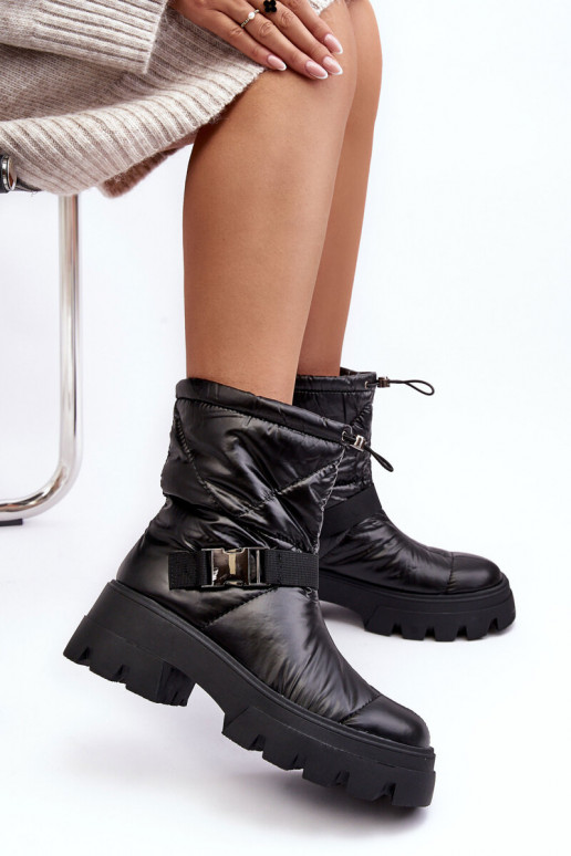 Bottines pour femmes à semelles massives tendance en noir Werikse