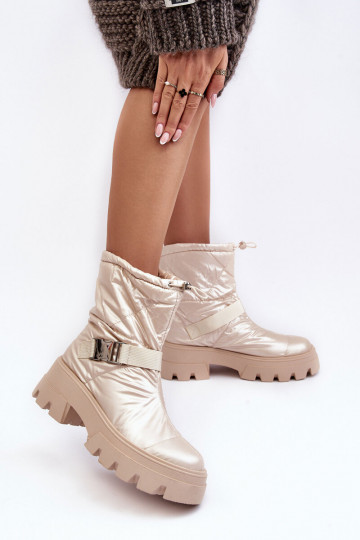 Bottines pour femmes à semelles massives tendance en beige Werikse 2