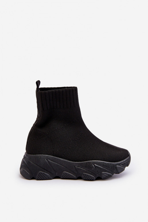 avec chaussures type chaussette Baskets pour enfants couleur noire Zaelin