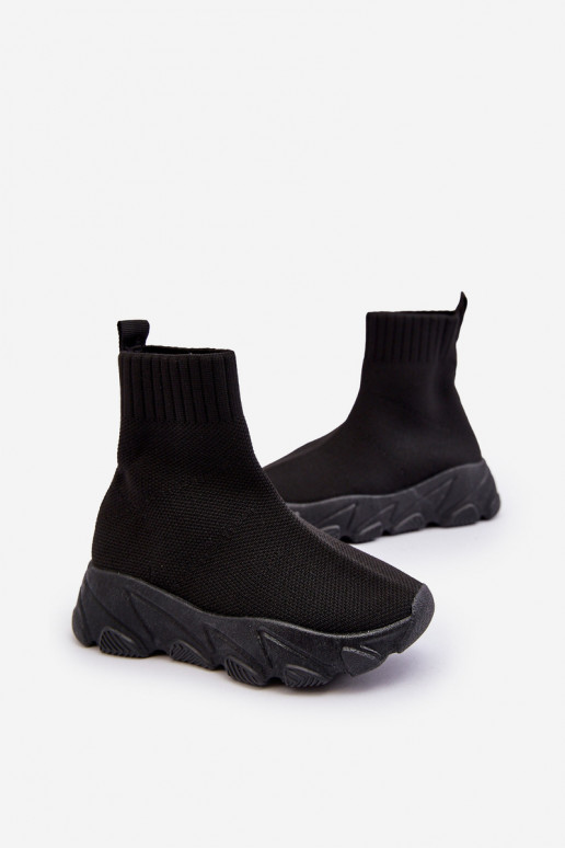 avec chaussures type chaussette Baskets pour enfants couleur noire Zaelin