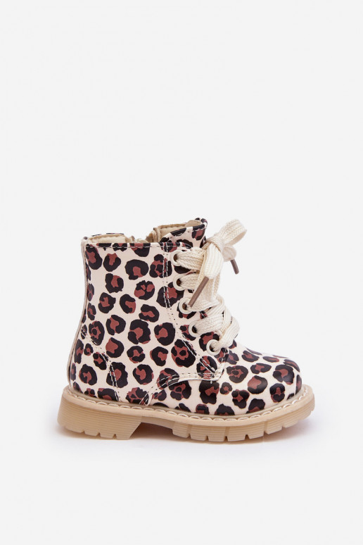 Bottes pour enfants réchauffées avec fermetures éclair couleur beige-marron Dolida