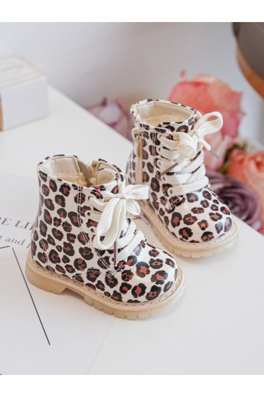 Bottes pour enfants réchauffées avec fermetures éclair couleur beige-marron Dolida