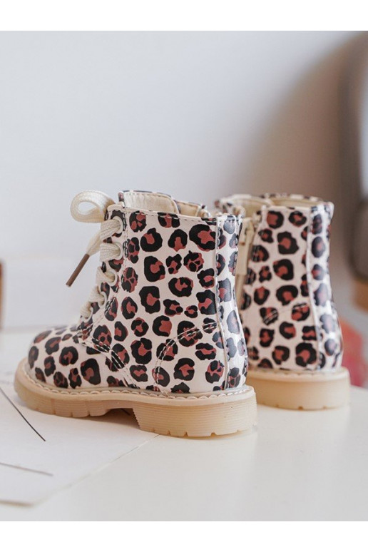 Bottes pour enfants réchauffées avec fermetures éclair couleur beige-marron Dolida