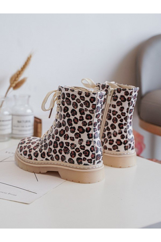 Bottes pour enfants réchauffées avec fermetures éclair couleur beige-marron Dolida