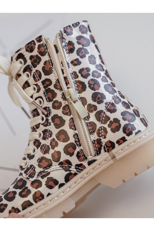 Bottes pour enfants réchauffées avec fermetures éclair couleur beige-marron Dolida