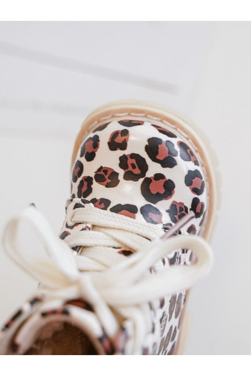 Bottes pour enfants réchauffées avec fermetures éclair couleur beige-marron Dolida