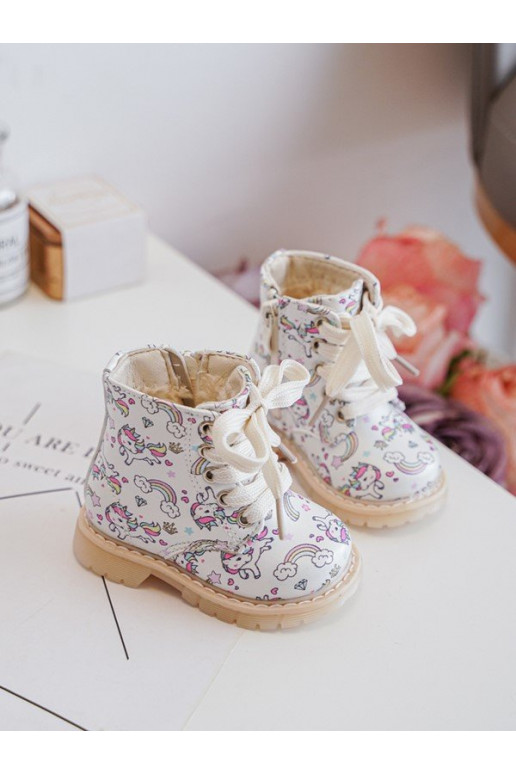 Bottes enfants réchauffées avec fermetures éclair couleur beige Dolida