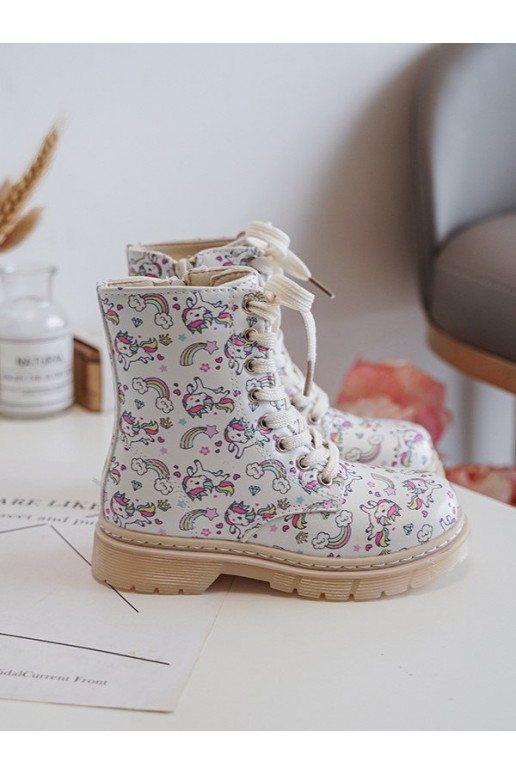 Bottes enfants réchauffées avec fermetures éclair couleur beige Dolida