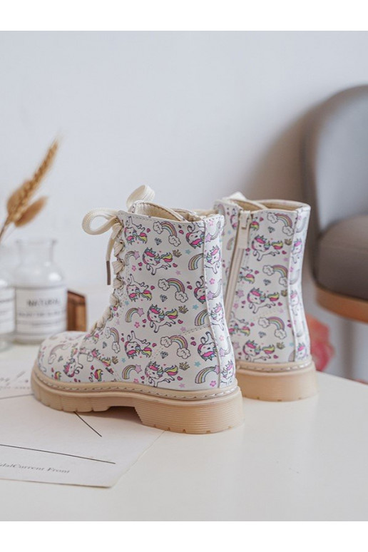 Bottes enfants réchauffées avec fermetures éclair couleur beige Dolida