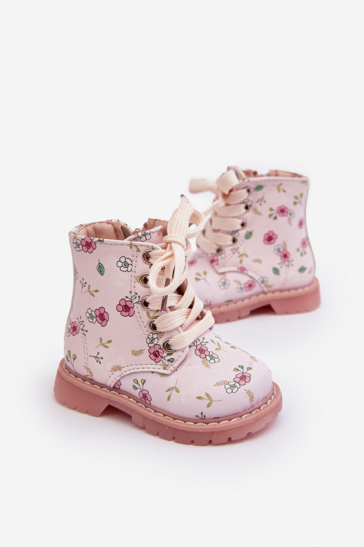 Bottes enfants réchauffées avec fermetures éclair couleur rose Dolida