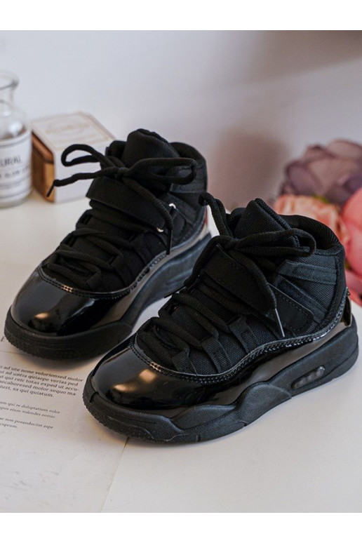 Baskets pour enfants à lacets de couleur noire Darina Baskets pour enfants à lacets de couleur noire Darina