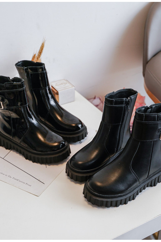 Bottes pour enfants à boucles de couleur noire Chloraia Bottes pour enfants à boucles de couleur noire Chloraia