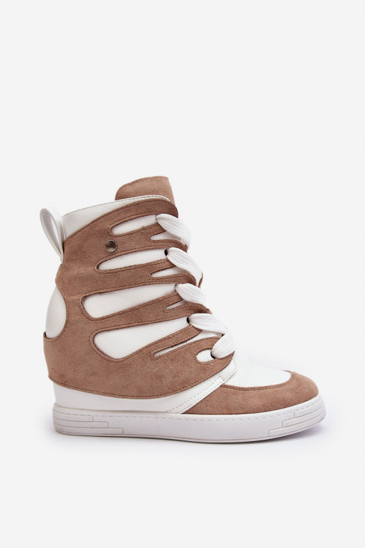 Bottines à lacets beige Amria
