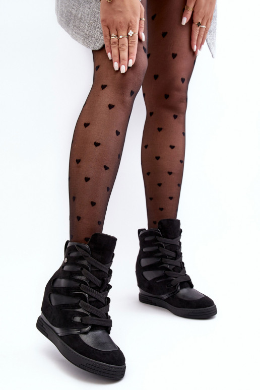 Bottines à lacets de couleur noire Amria Bottines à lacets de couleur noire Amria